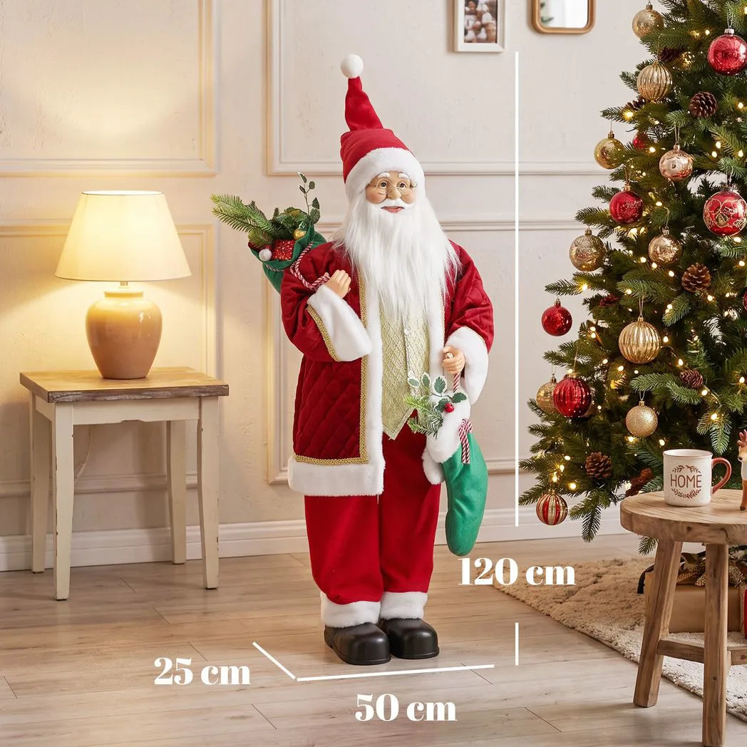 HOMCOM 4ft Singing Dancing Santa with Stocking