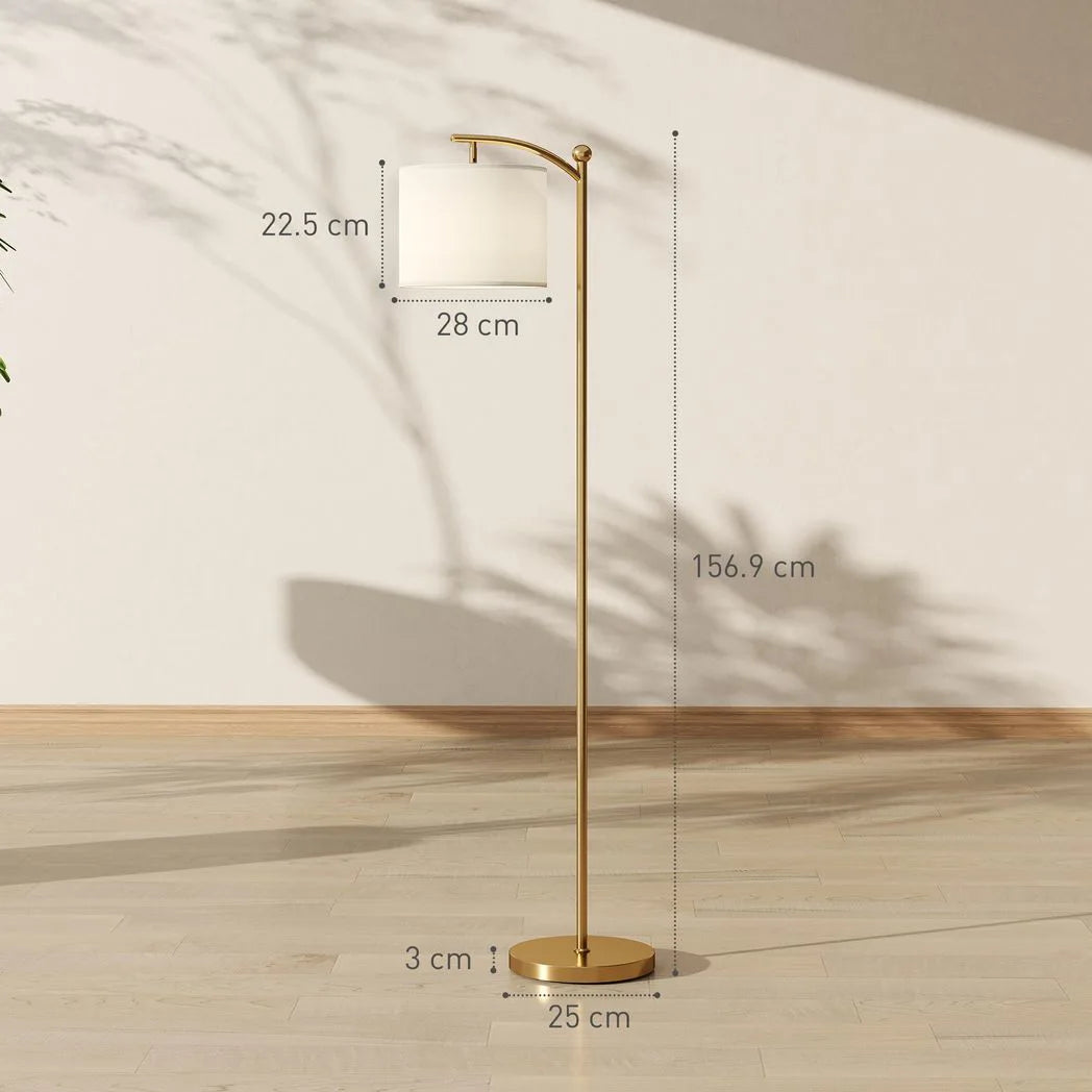 HOMCOM LED Floor Lamp with Remote Control – Gold Tone