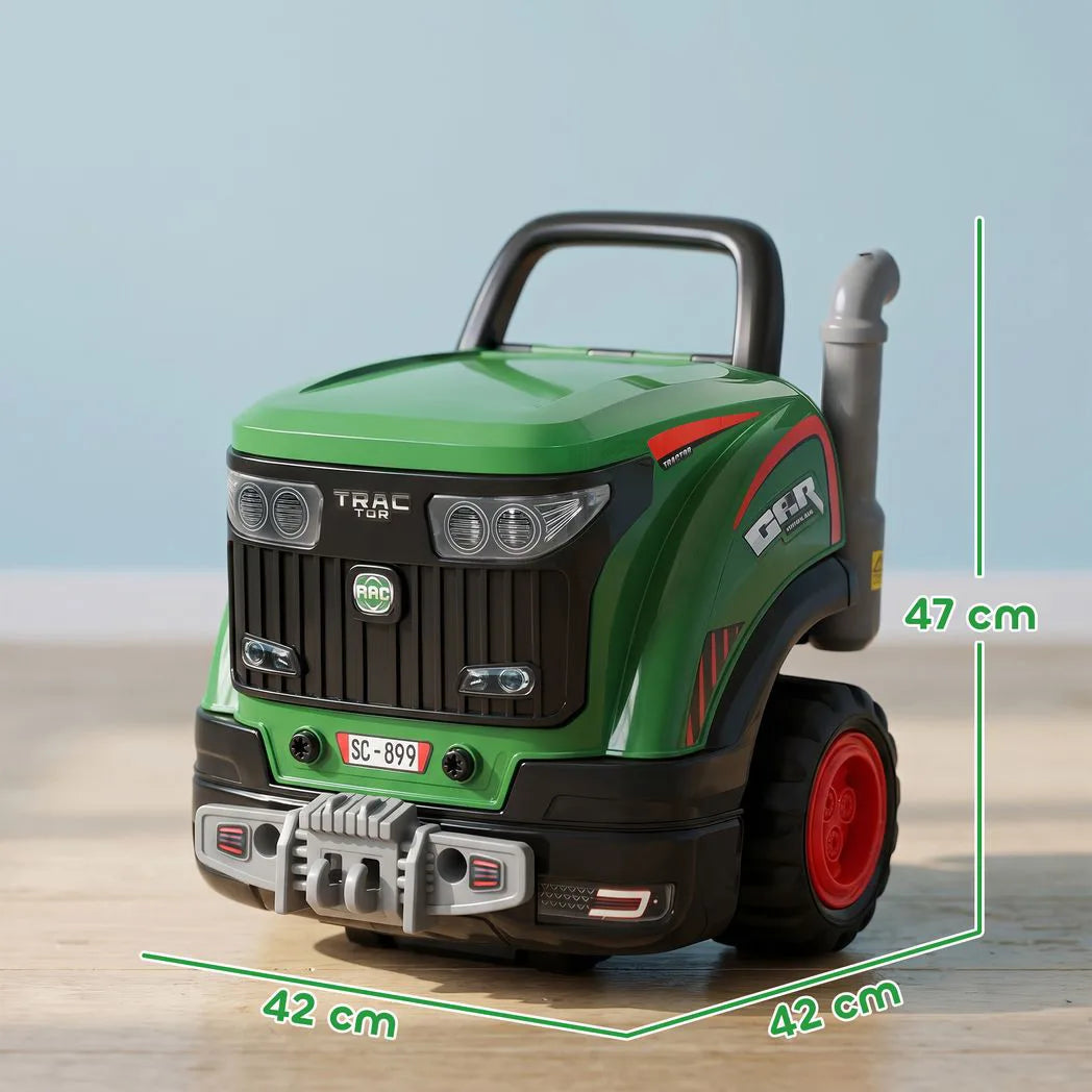AIYAPLAY Kids Truck Engine Toy with Steering Wheel, Mist, Lights and Sounds – Mechanic Play Set, Green