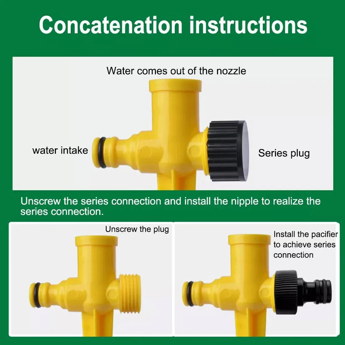 8 Piece 360° Rotating Garden Lawn Sprinkler Spike Set – Automatic Watering Hose Sprinklers, Yellow