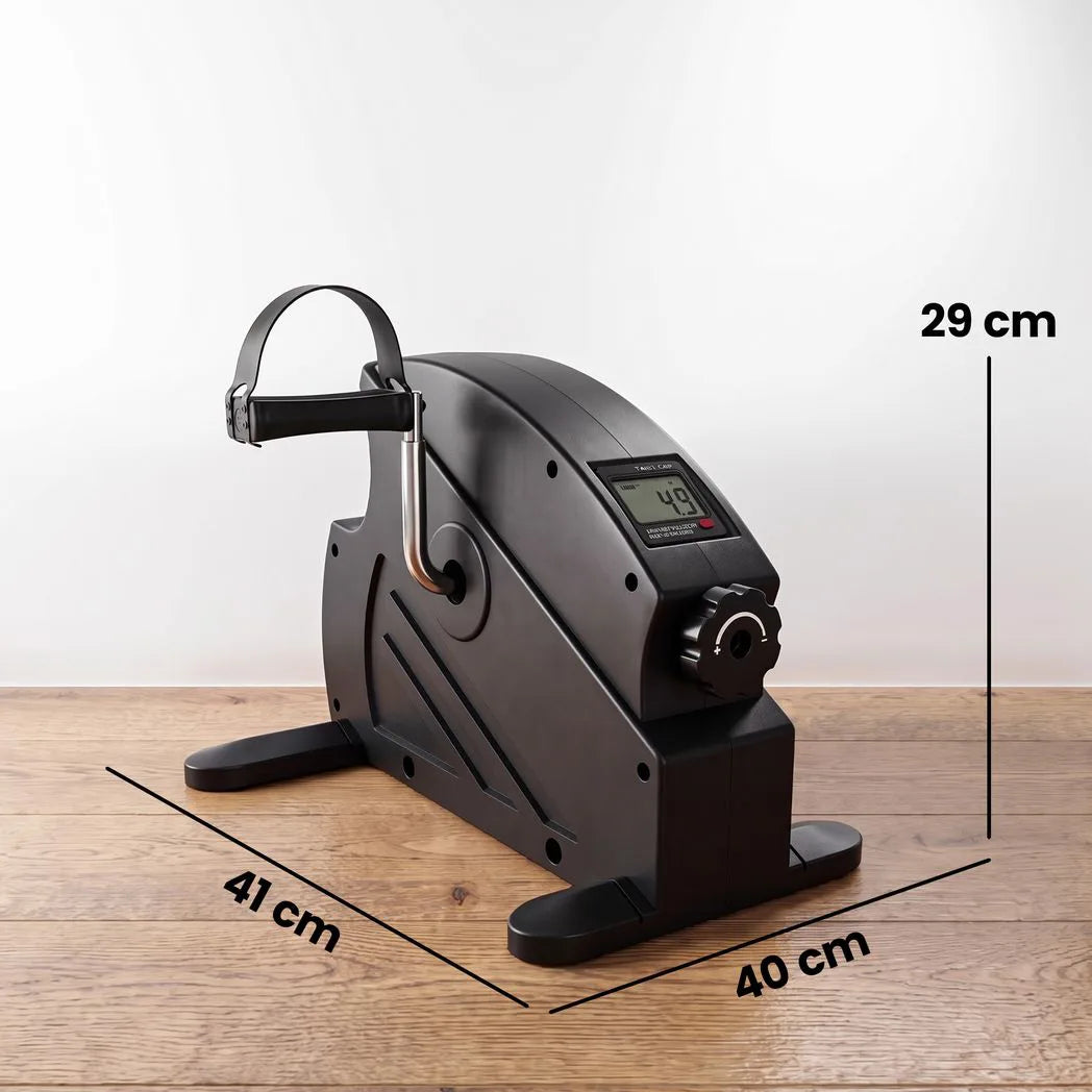 SPORTNOW Mini Exercise Bike with Stepless Resistance & LCD Monitor – Under Desk Arm & Leg Pedal Exerciser, Black