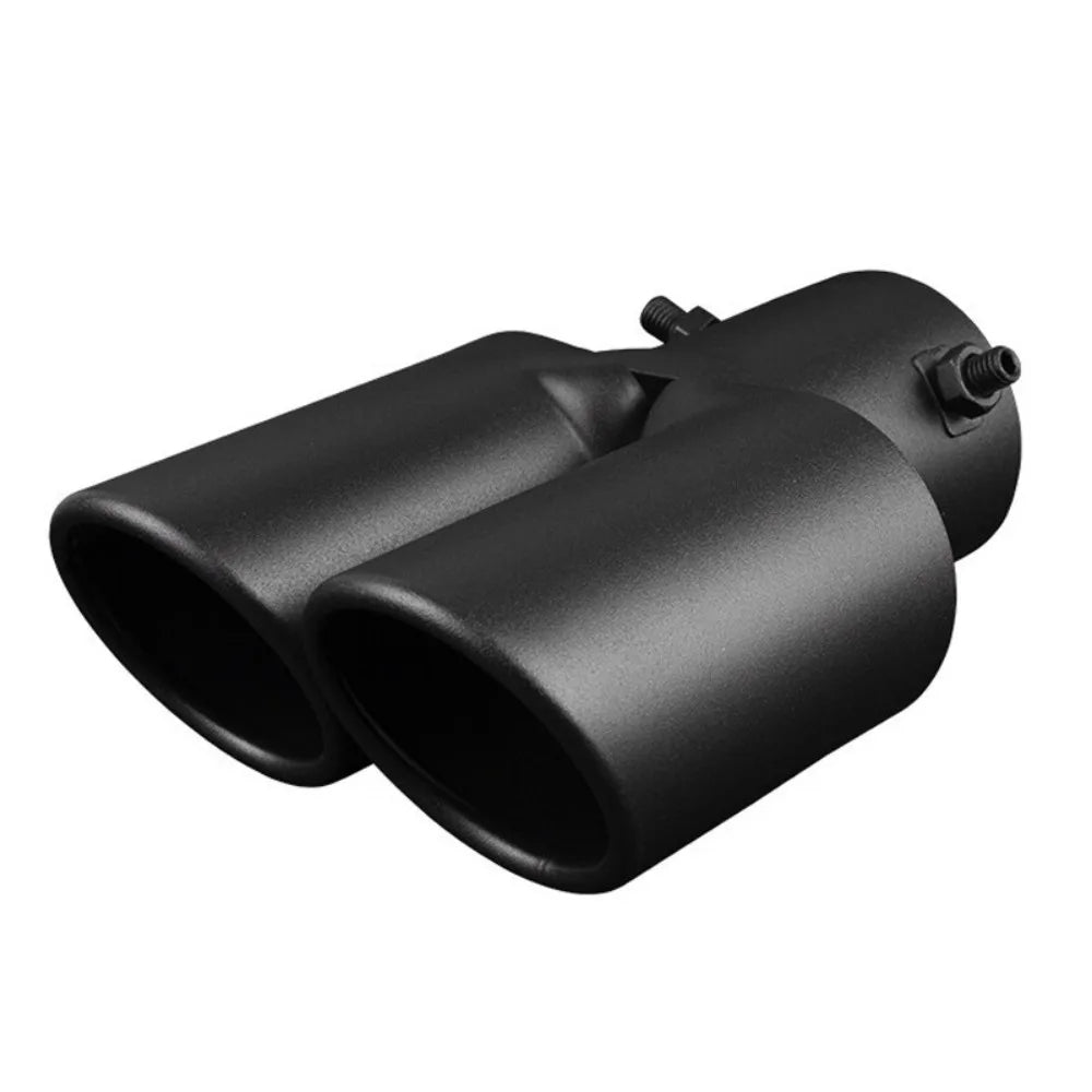 Dual Outlet Stainless Steel Exhaust Tip – Double Wall Straight Cut Tail Muffler Tip for 1.5–2.4 Inch Pipes