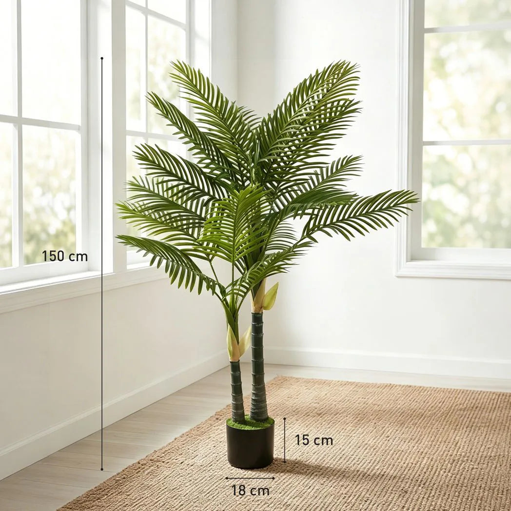 HOMCOM Artificial Palm Tree with 16 PEVA Leaves