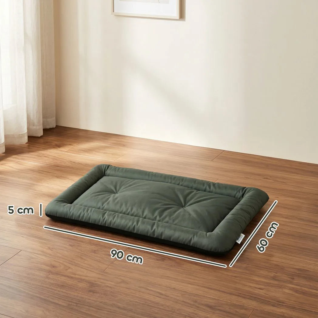 PawHut Waterproof Foldable Dog Bed Mat with Anti-Slip Base – Machine Washable, 90 x 60 x 5 cm