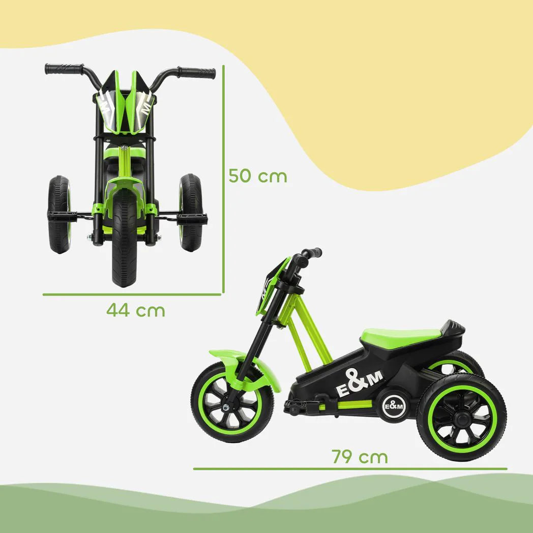 AIYAPLAY Kids Tricycle Baby Trike with Steel Frame – 3 Wheel Toddler Balance Bike for Indoor & Outdoor, Green