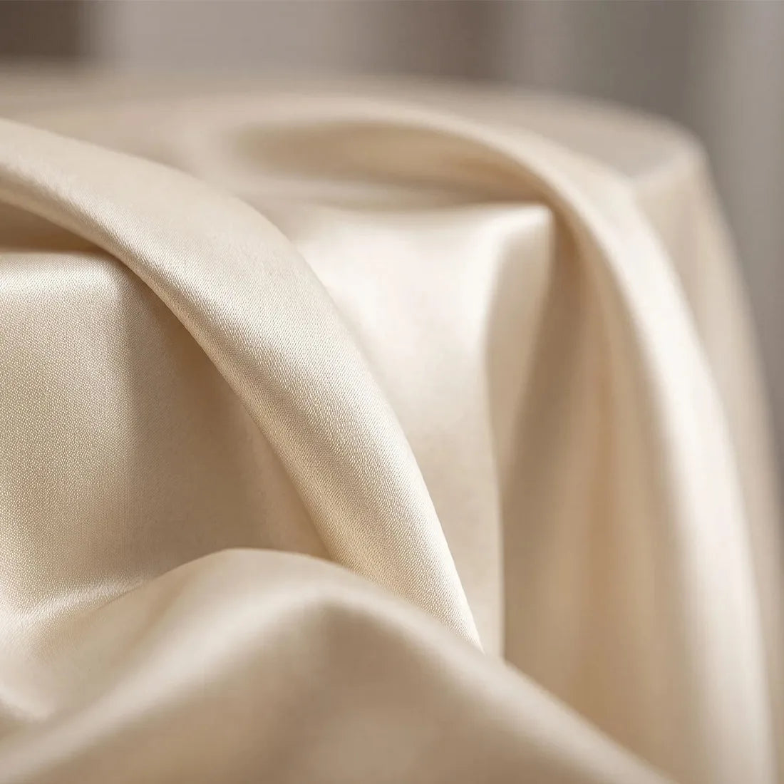 Rectangular Polyester Tablecloth with Bound Edge, 160 x 145 cm – Seamless Wedding and Party Cover, Beige
