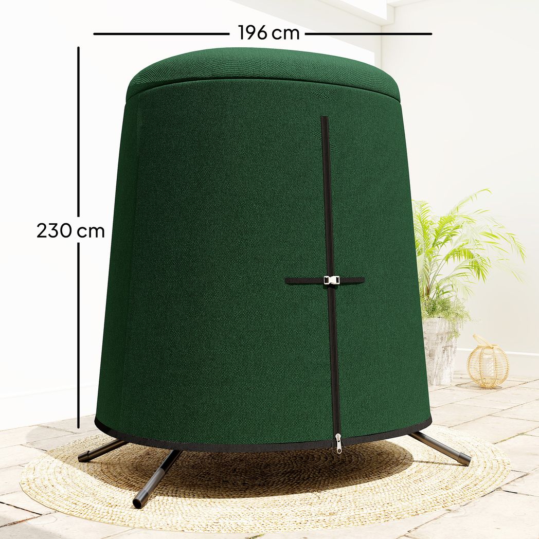 Outsunny Hanging Egg Chair Cover – Waterproof Oxford Fabric Protective Cover with Zip, 196 x 230cm, Green