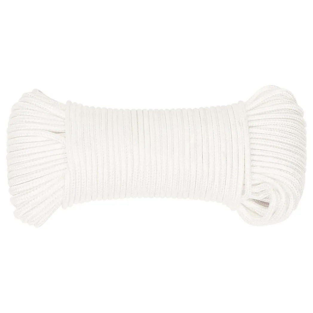 vidaXL Multipurpose Utility Rope 3 mm 250 m White PP 67.5 kg Max Load