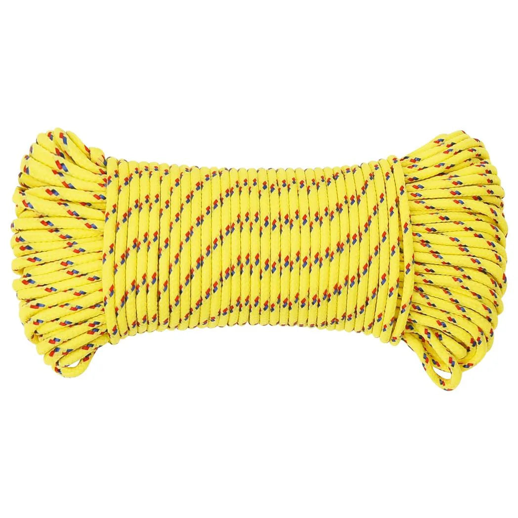 vidaXL Multipurpose Utility Rope 4 mm 25 m Yellow PP 105 kg Max Load