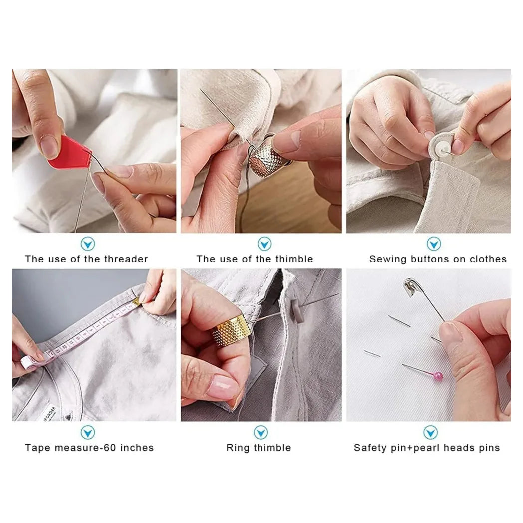 230 Piece Portable Sewing Kit with Travel Case – Needles, Thread & Scissors for Home Repairs