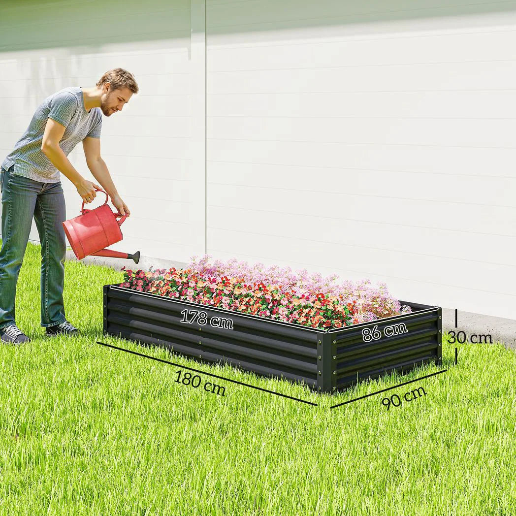 Outsunny 180 x 90cm Galvanised Steel Raised Planter