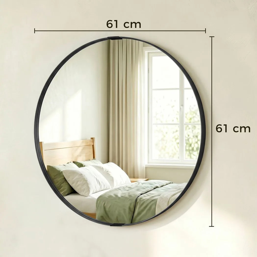 HOMCOM Round Wall Mirror 61 cm