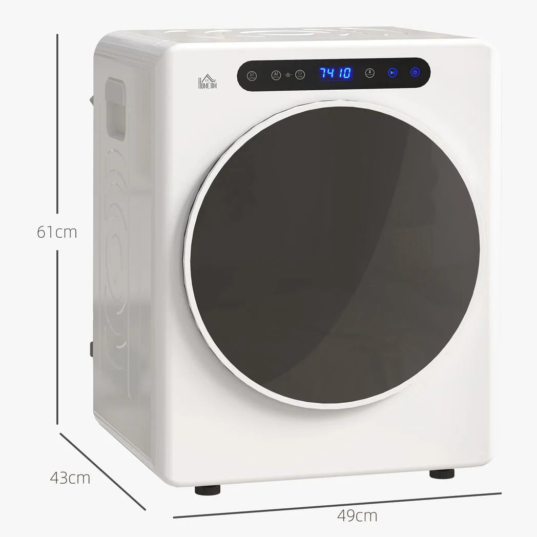 HOMCOM 4kg Compact 40-60? Tumble Dryer - White