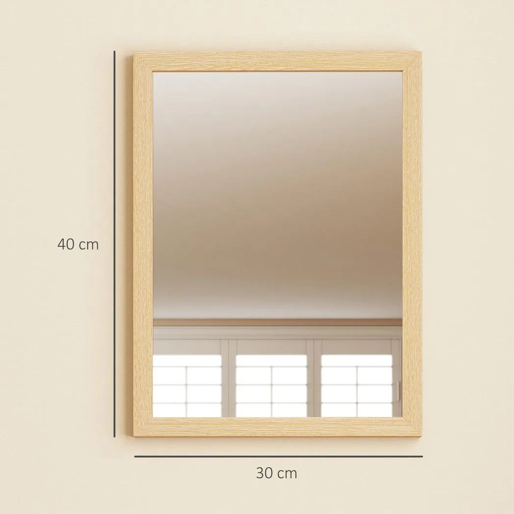 HOMCOM Wall Bathroom Mirror, 30 x 40 cm Wall-Mounted Mirror for Living Room, Bedroom, Hallway, Set of 2