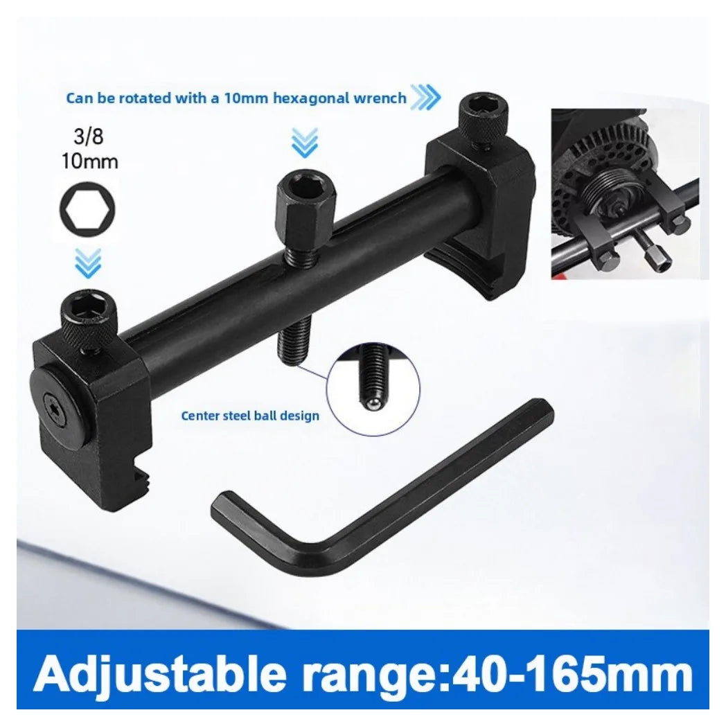 Universal Ribbed Drive Pulley Puller – Carbon Steel Crankshaft & Auxiliary Pulley Remover, Low Profile Arms