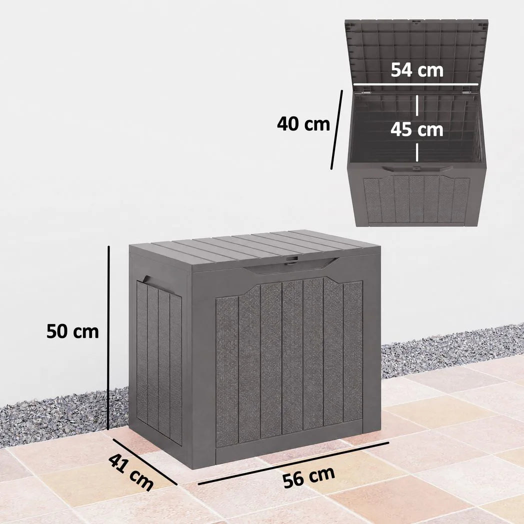 Outsunny 97L Waterproof Garden Storage Box with Handles and Padlock Loop – Outdoor Container, Brown