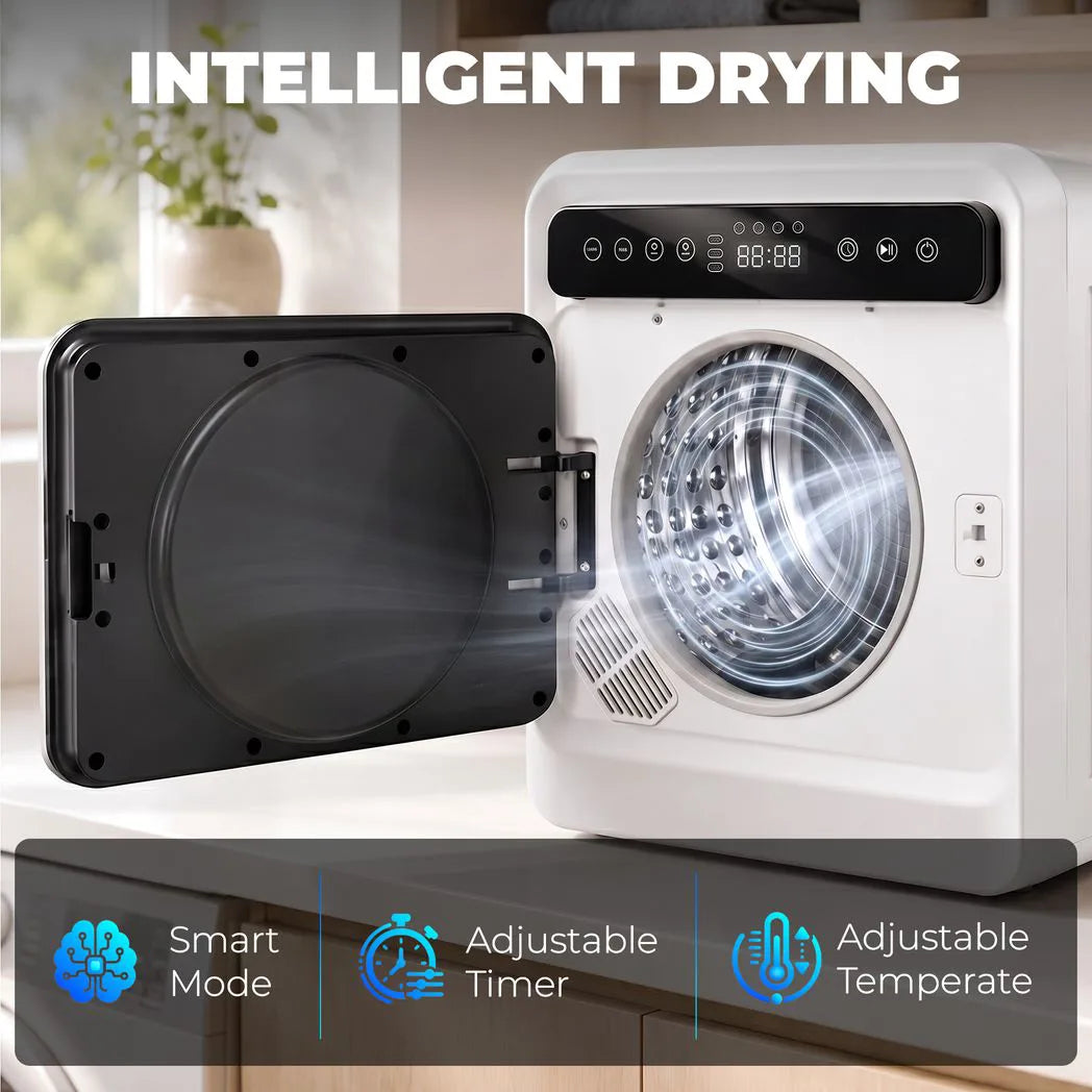 HOMCOM 5kg Vented Tumble Dryer, 1000W with Sensor Auto-Stop – Compact Freestanding or Stackable Clothes Dryer