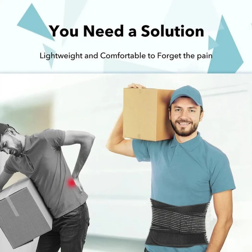 Adjustable Lower Back Brace Lumbar Support Waist Belt For Men Women Pain Relief Waist Belt L Size (US Logistics only For USPS.TK/TMEU only For self-pickup)