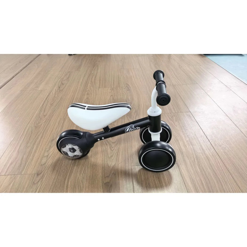 AIYAPLAY Balance Bike for Toddlers 1–2 Years with Adjustable Seat and Light-up Rear Wheels – Boys and Girls, Black