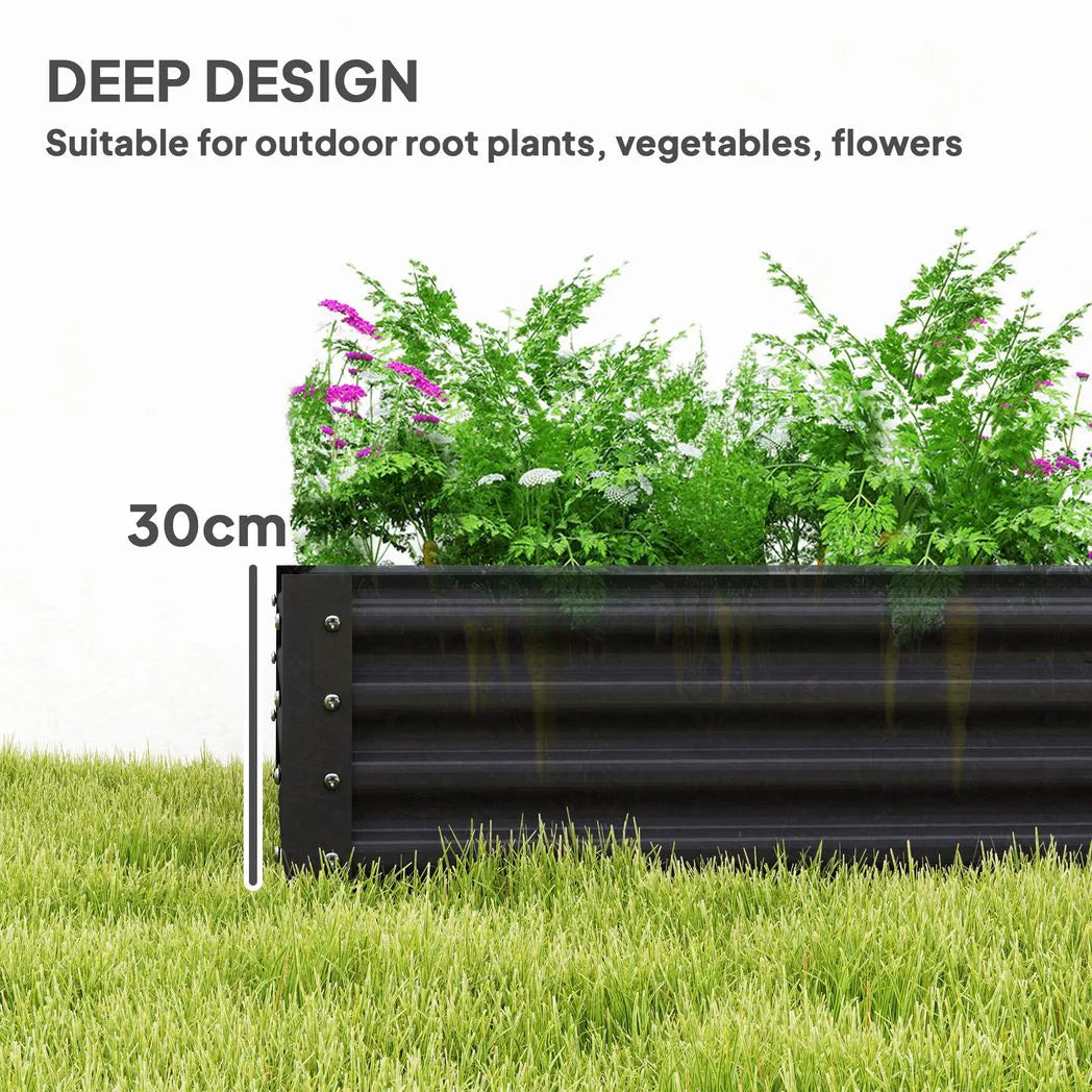 Outsunny 180 x 90cm Galvanised Steel Raised Planter