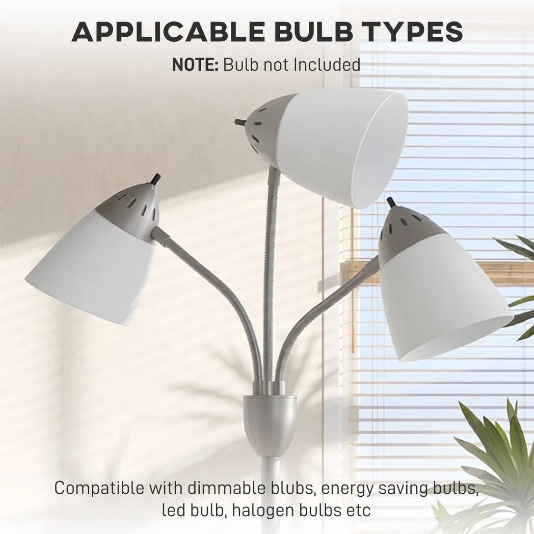 HOMCOM Arc Tree Floor Lamp with 3 Rotating Lights