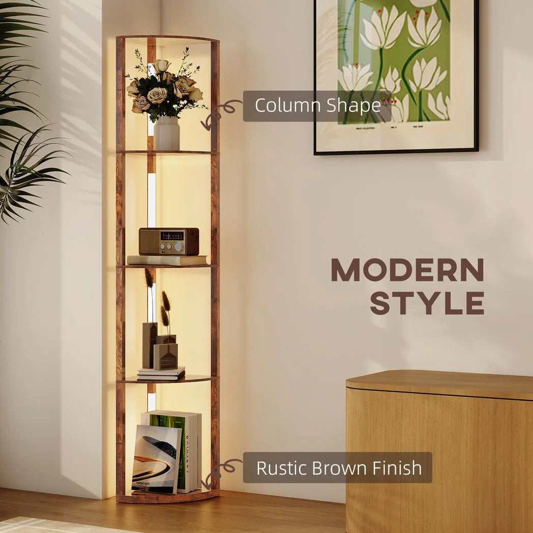 HOMCOM 4-Tier Corner Floor Lamp