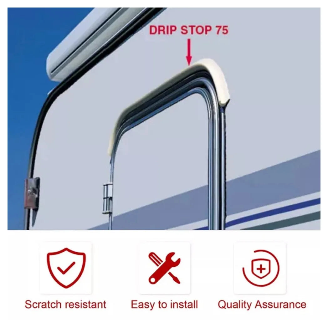 Drip Stop Door Rain Gutter Deflector, 1m / 2m / 3m – Self-Adhesive Drip Guard for Caravan & Motorhome