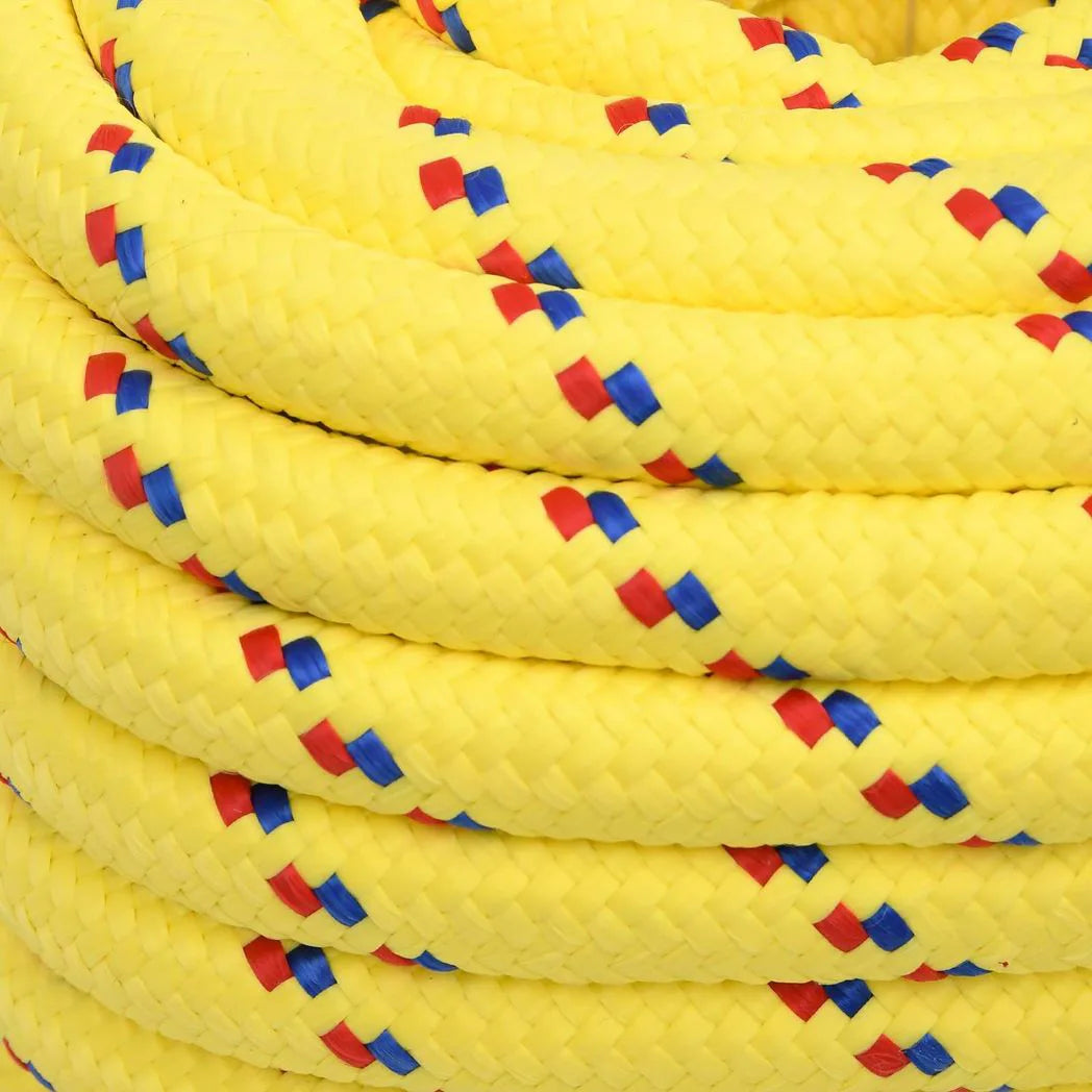 vidaXL Multipurpose Utility Rope 20 mm 25 m Yellow PP 2400 kg Max Load