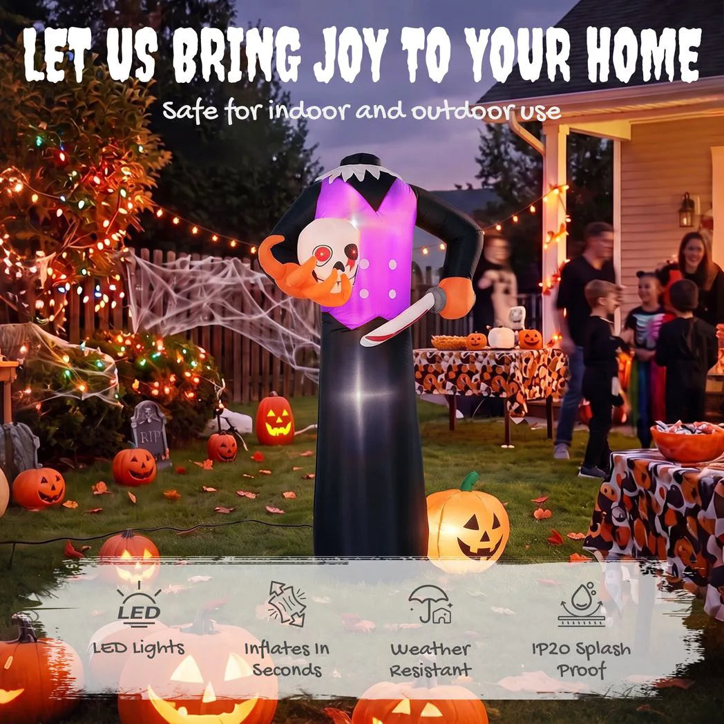 Outsunny 6 FT Halloween Inflatable Headless Skeleton