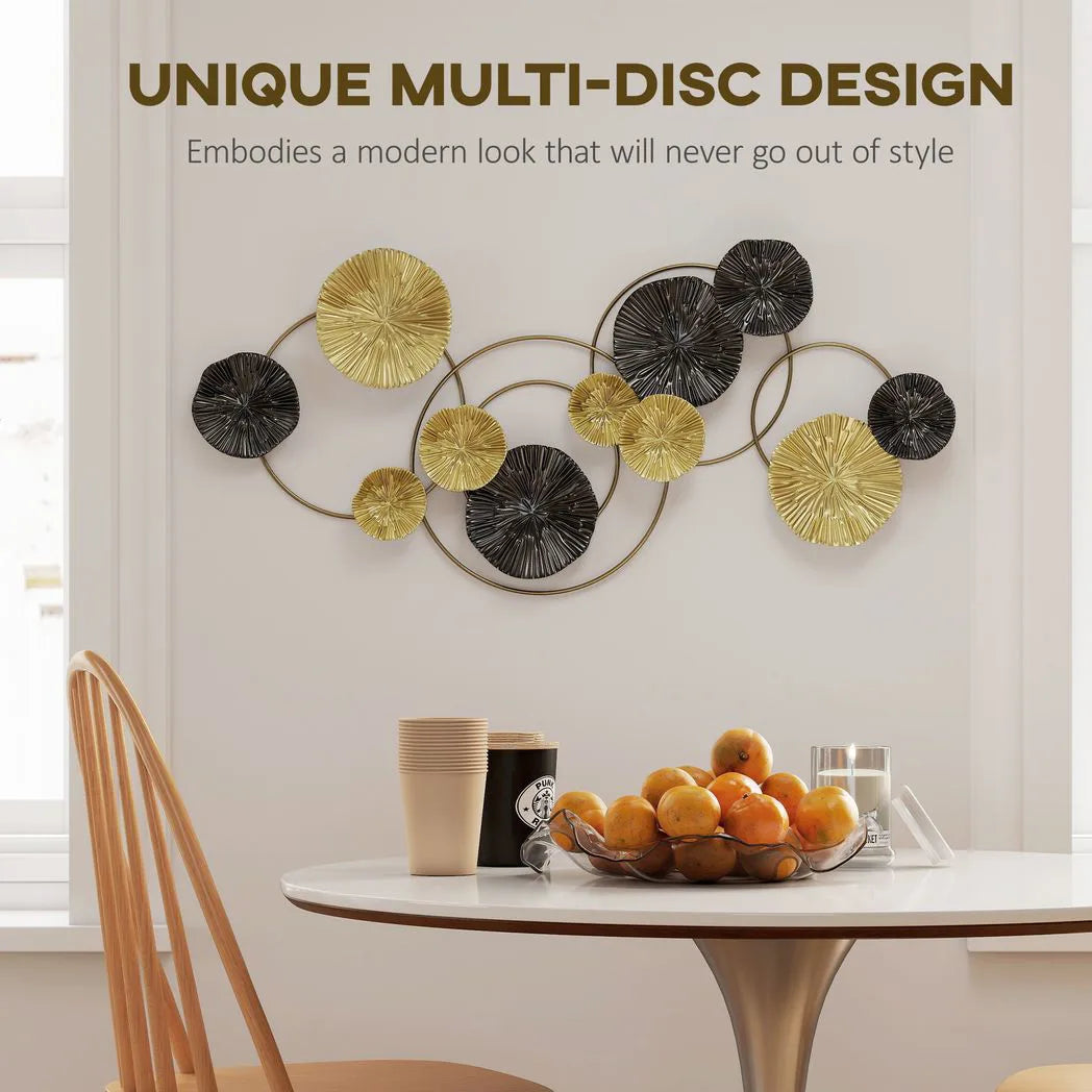 HOMCOM Multi-Disc Metal Wall Art
