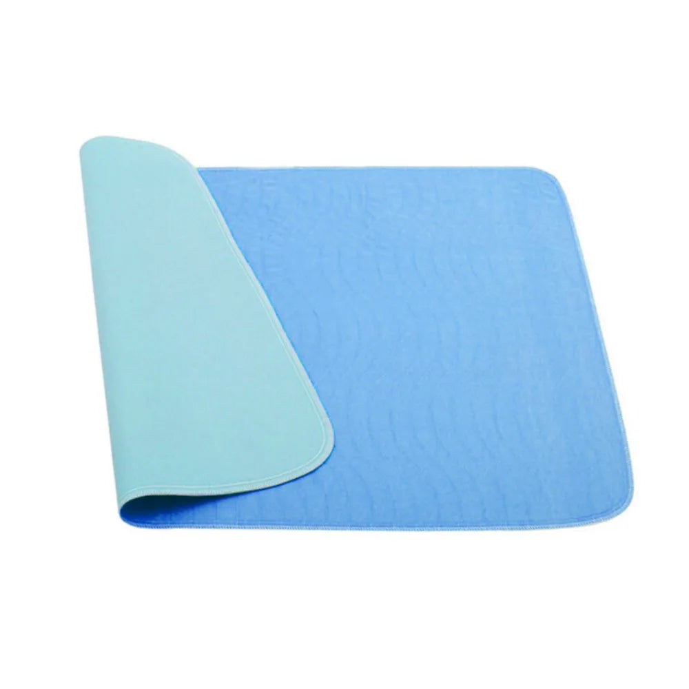 Washable Reusable Incontinence Bed Pad with High Absorbency, 87 x 92 cm – Quilted Bed Protector, Blue
