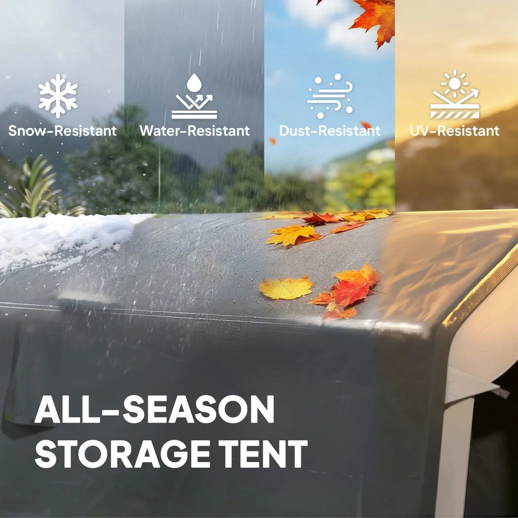 Outsunny 1.8 x 2.4m Waterproof Garden Storage Shed Tent – Portable Shelter for Motorbikes, Bikes and Garden Tools