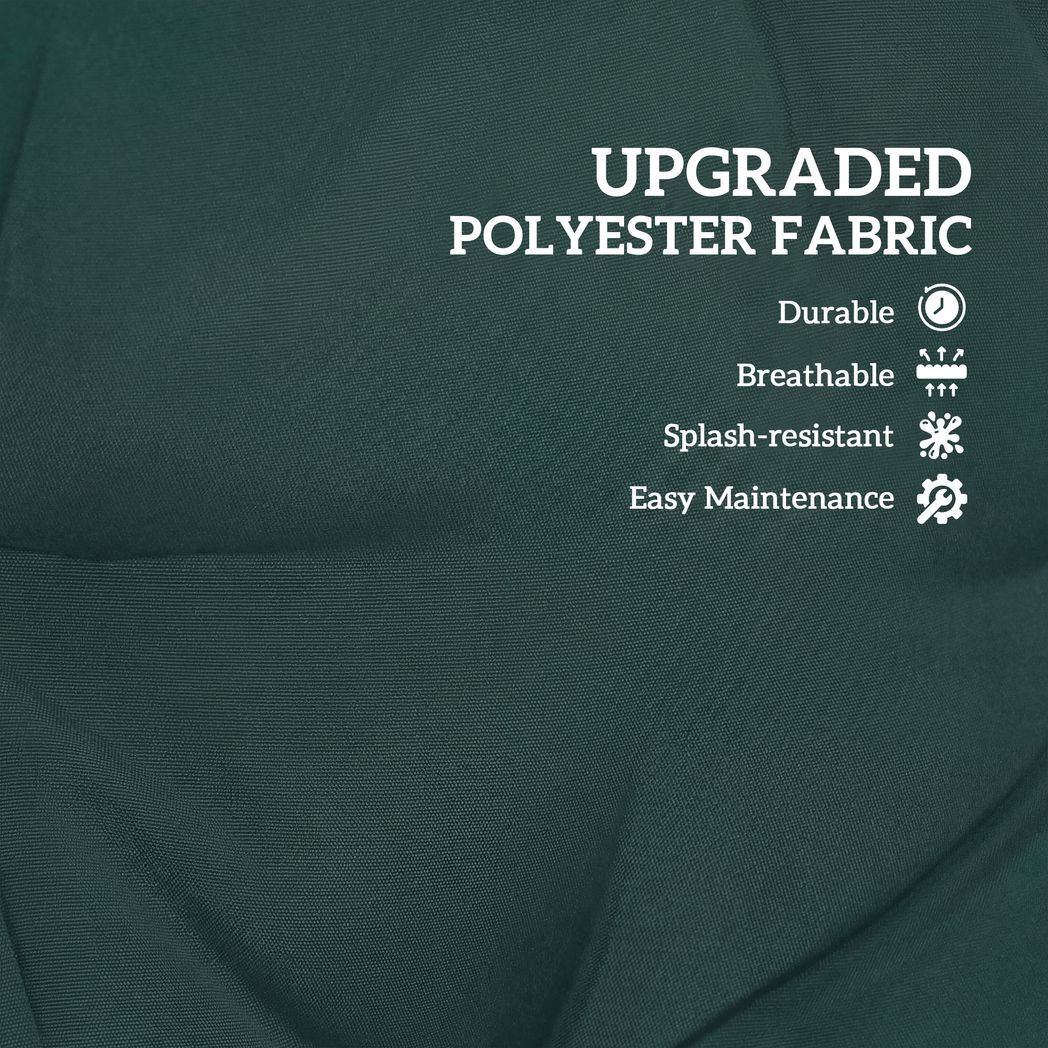 Outsunny 2 Seater Garden Bench Cushion with Backrest and Ties, Indoor and Outdoor, 98 x 100 cm, Green