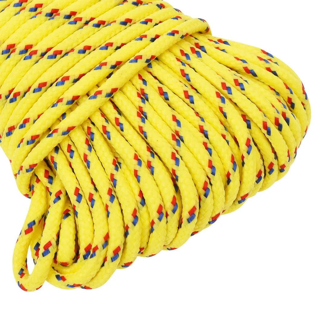 vidaXL Multipurpose Utility Rope 4 mm 25 m Yellow PP 105 kg Max Load