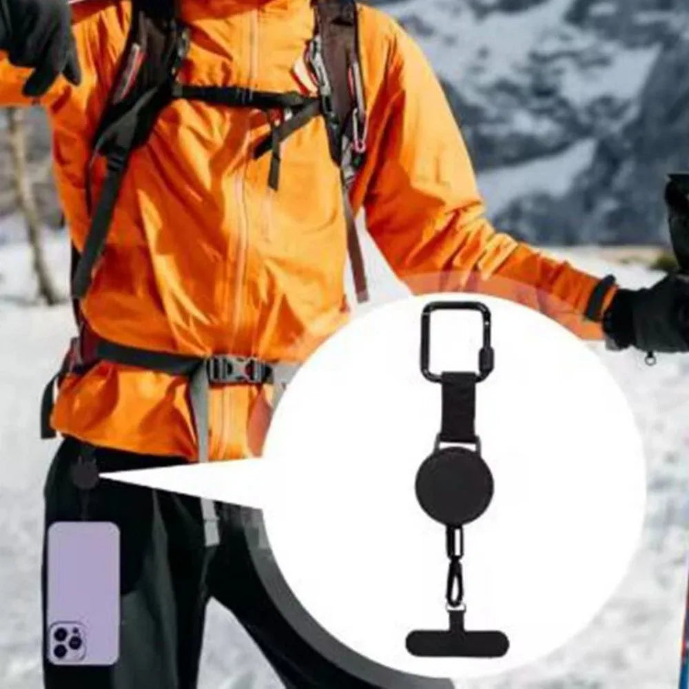 Retractable Anti-Theft Phone Tether with Belt Clip, Steel Wire Lanyard – Secure Phone Holder for Bags
