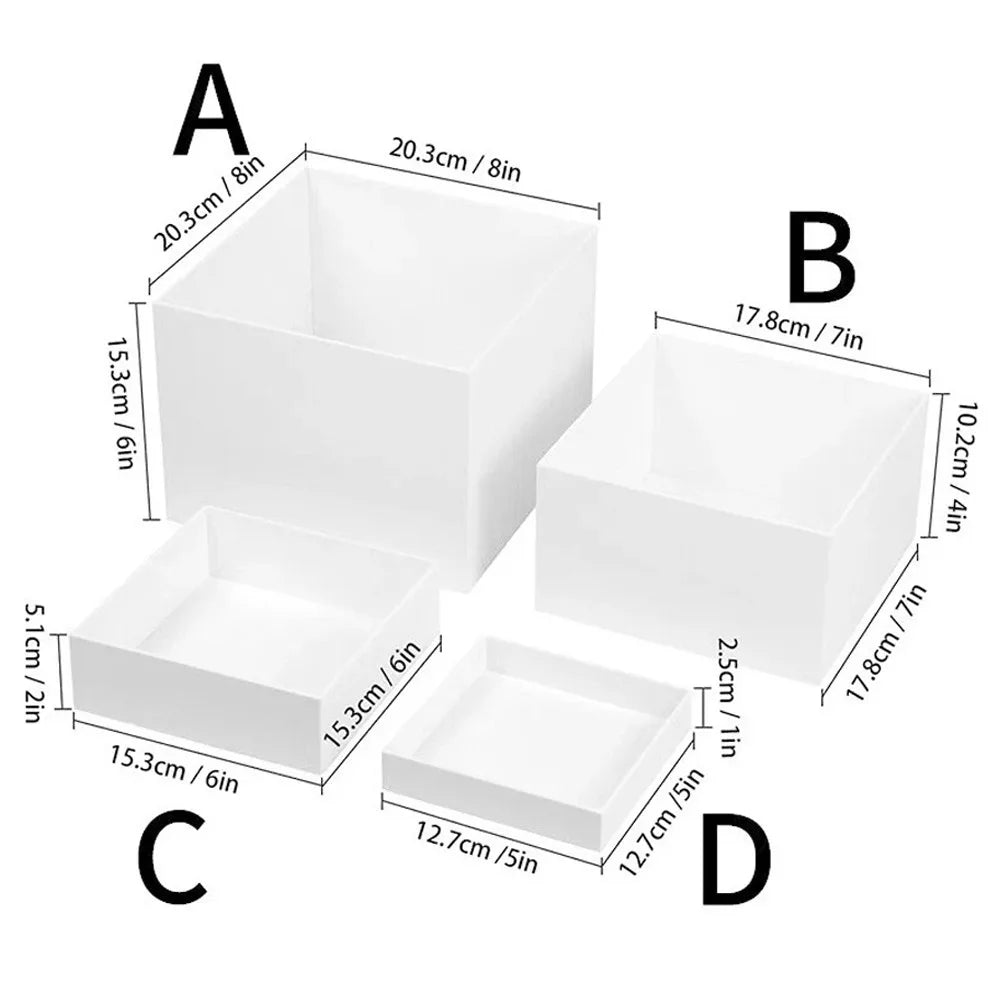 Acrylic Cube Display Riser Set with 4 Nesting Boxes and 4 Storage Bags – Dessert, Cake and Product Stands