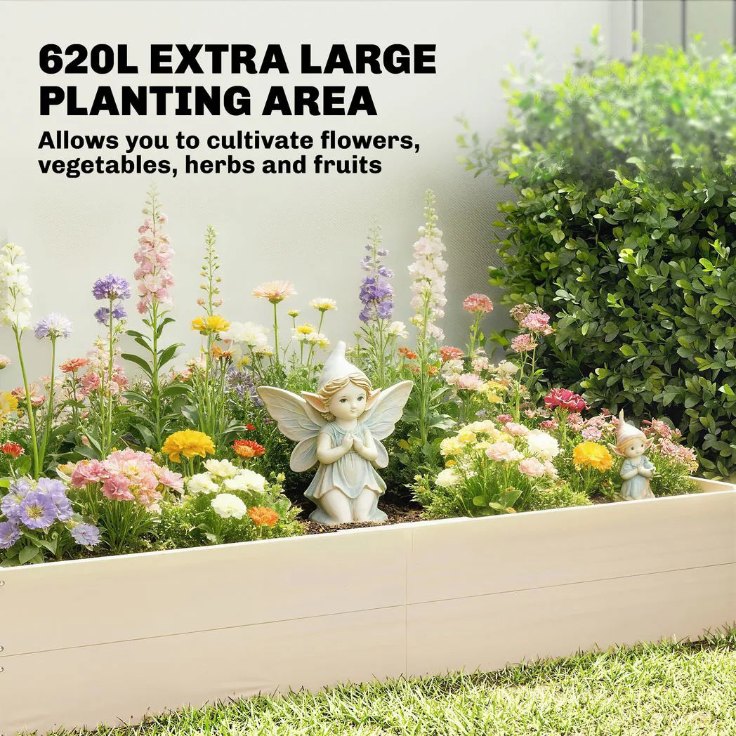 Outsunny Extra Large 620L Wooden Raised Garden Bed with Open Bottom, 180 x 120 x 30 cm