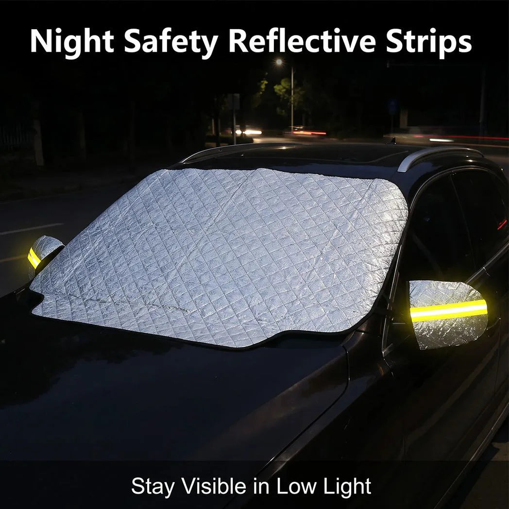 Car Windscreen Frost, Ice & Snow Cover with Side Mirror Covers – Four-Layer Waterproof Protector