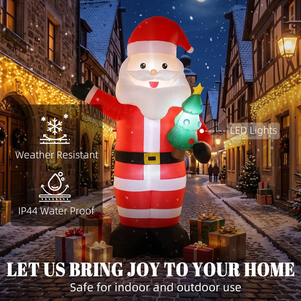 Outsunny 8ft Inflatable Santa with LED Lights