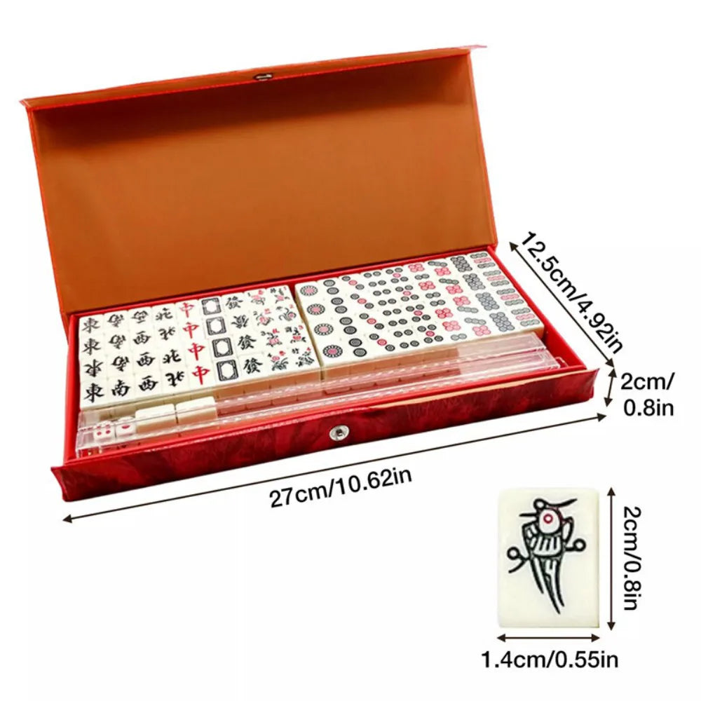 Mini Chinese Mahjong Set with 146 Tiles & Case Box – Traditional Travel Mah-Jong Game for Family Gatherings