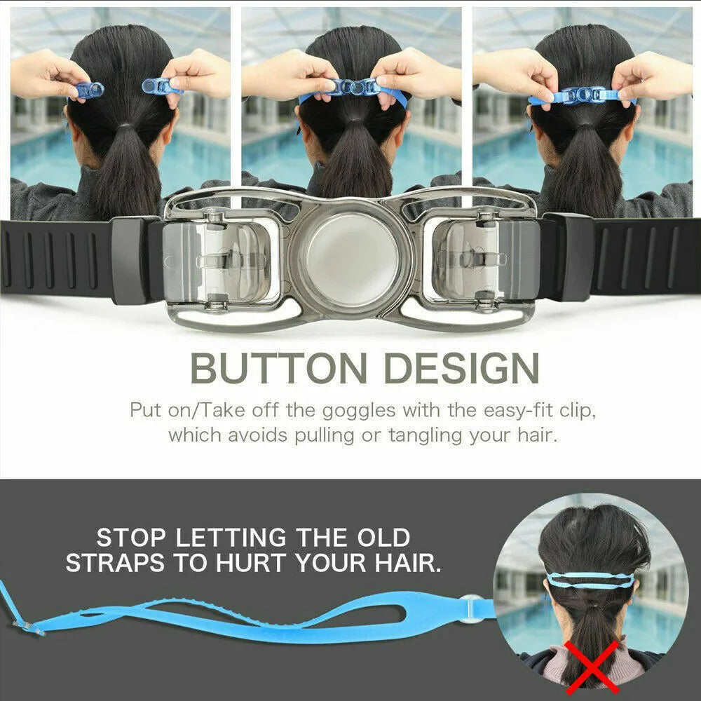 Anti-Fog Swimming Goggles with UV-Protective Lenses, Adjustable Strap, Nose Clip & Earplugs – Adults & Kids