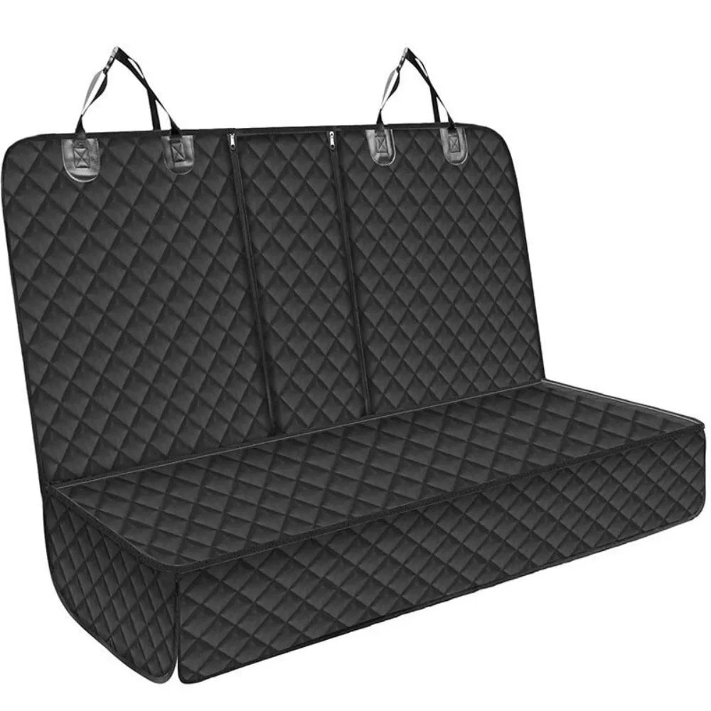 Waterproof Rear Dog Car Seat Cover with Zipped Armrest Access – Back Seat Protector for Cars, Black
