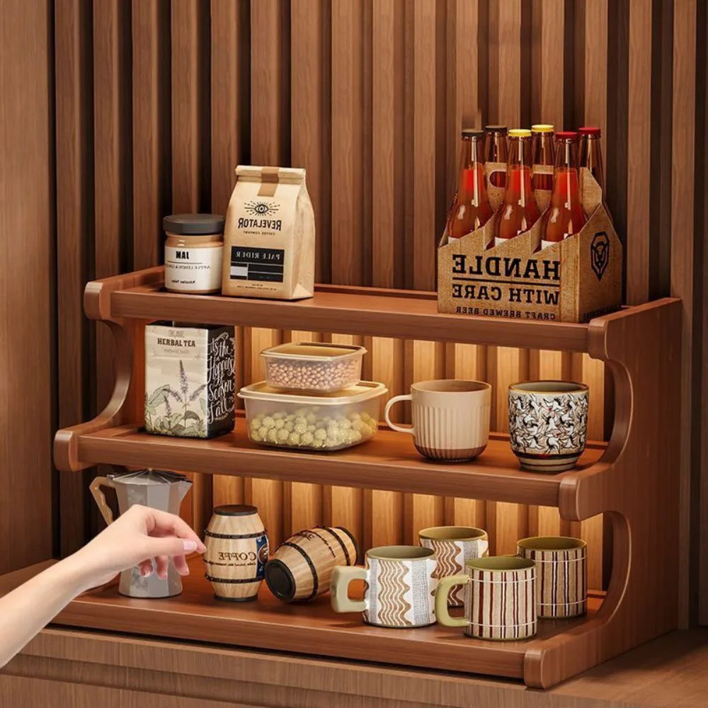 3-Tier Tabletop Cup Storage Rack – Desktop Mug Holder & Display Shelf for Kitchen, Office & Dorm