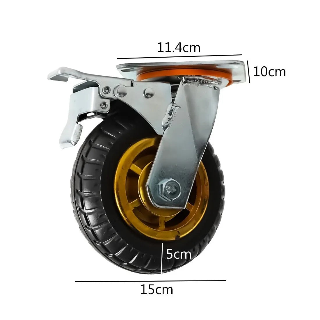4 x 150mm Heavy Duty Swivel Castor Wheels with Brakes – Non-Marking Rubber, 300kg Combined Load