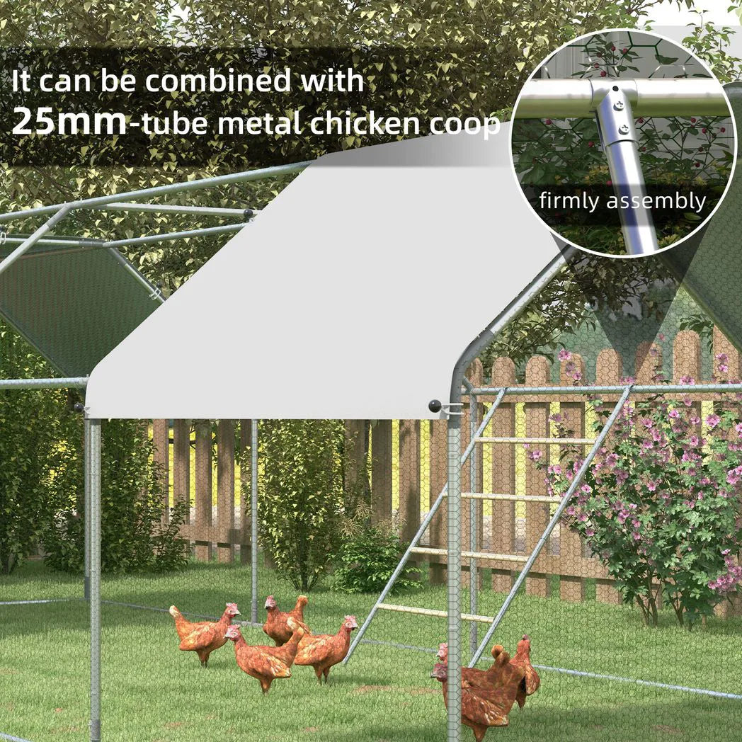 PawHut Chicken Perch Roosting Ladder with Four Tiers – Wooden and Galvanised Steel Jungle Gym for Coop, Backyard Farm