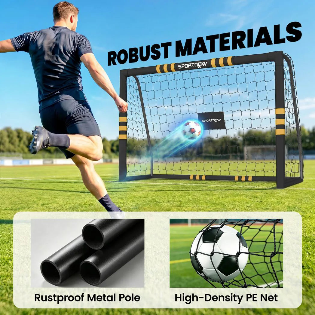 SPORTNOW 6 x 4ft Portable Football Goal with EPE Foam Padded Frame & Ground Stakes – Garden Football Net