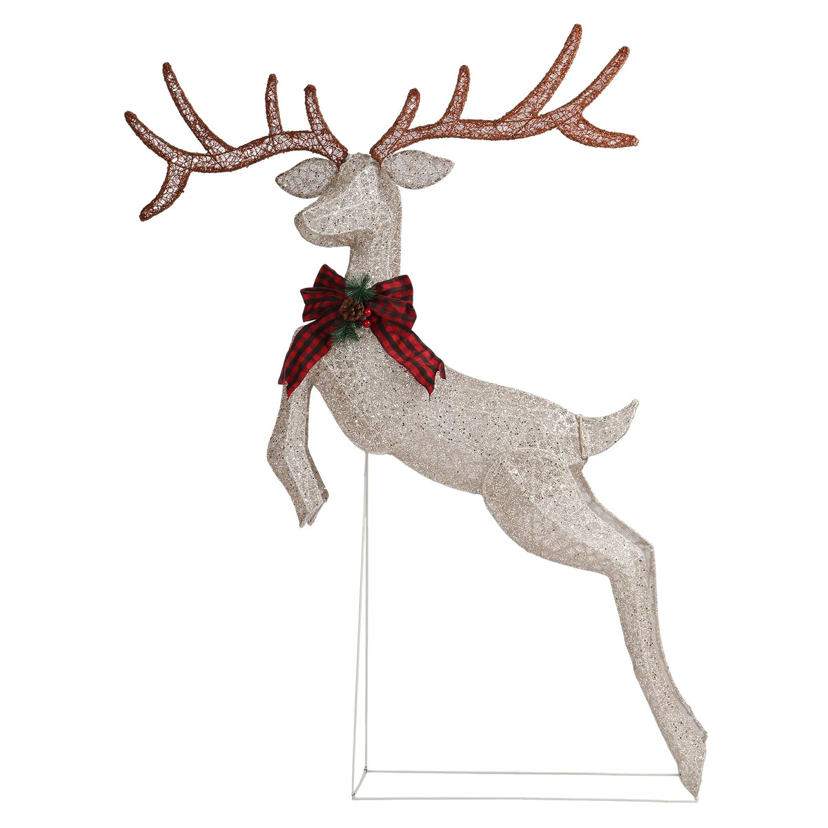 1.5m Lighted Jumping Reindeer Christmas Decoration with 100 Warm White Lights – Indoor & Outdoor