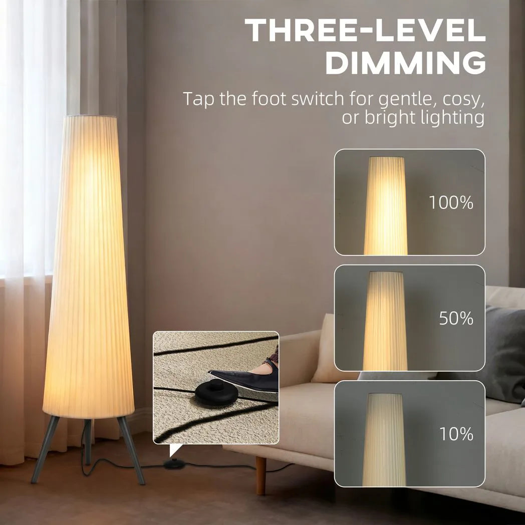 HOMCOM Dimmable Nordic Tripod Floor Lamp, 153cm