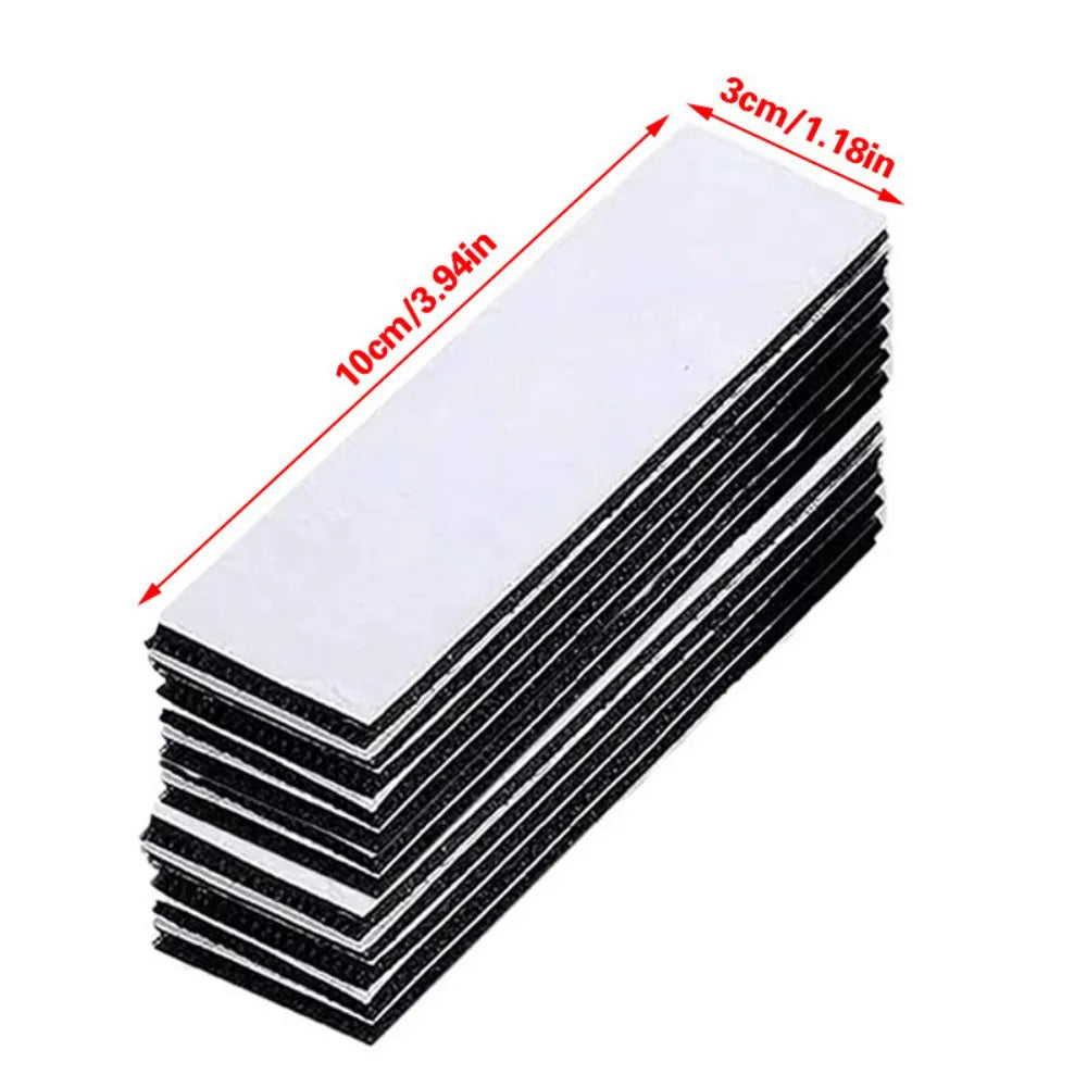 25 Pack Heavy Duty Self-Adhesive Hook-and-Loop Strips, 3 x 10cm – No-Nails Picture Hanging Tape, Black