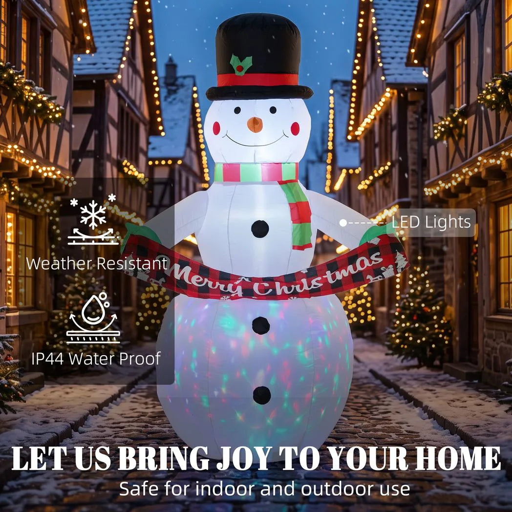Outsunny 6.7ft Inflatable Snowman with Colour LEDs